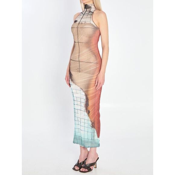 JEAN PAUL GAULTIER Avant-Garde Patterned Halter Neck Maxi Dress Women WHITE - Picture 2 of 4